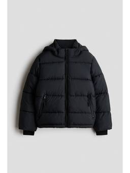 H&M - Boys Black Hooded Puffer Jacket