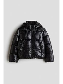 H&M - Girls Black Hooded Puffer Jacket