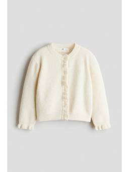H&M - Girls White Flounce-Detail Cardigan