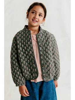 H&M - Girls Grey Quilted Muslin Jacket
