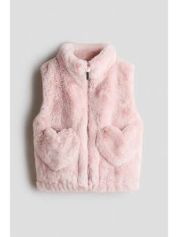 H&M - Girls Pink Fluffy Gilet