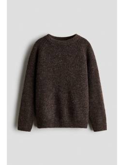 H&M - Boys Brown Loose-Fit Waffle-Knit Jumper