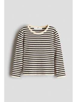 H&M - Girls White Rib-Knit Jumper