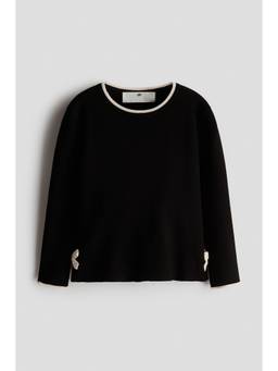 H&M - Girls Black Rib-Knit Jumper