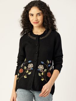 APSLEY - Black Embroidered Cardigan