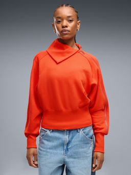 Puma - Orange Solid/Plain Full Sleeves Regular Sweatshirt
