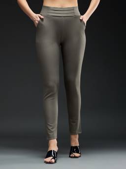 Globus - Taupe Solid/Plain Leggings