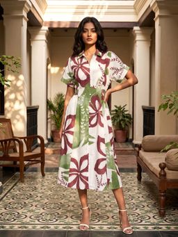 max - Multi-Color Printed Half Sleeves Dress