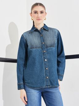 DOLCE CRUDO - Blue Solid/Plain Full Sleeves Regular Shirt