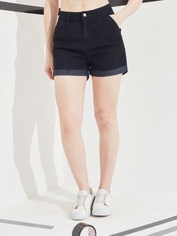DOLCE CRUDO - Black Solid/Plain Shorts