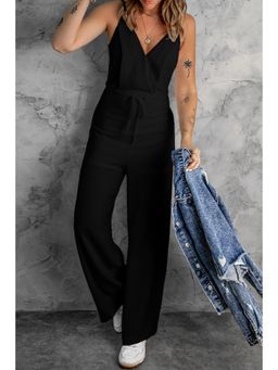Errabelly - Black Solid/Plain Sleeveless Jumpsuits