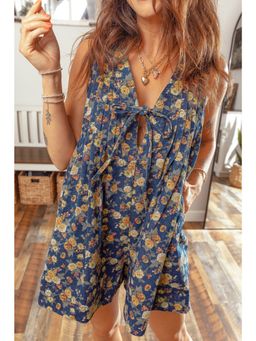 Errabelly - Blue Floral Sleeveless Playsuit