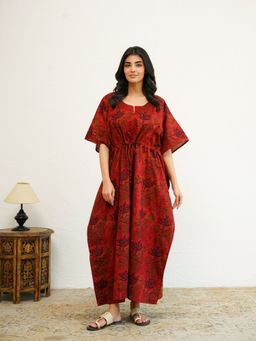 GOODHAND - Red Floral Sleeveless Dress