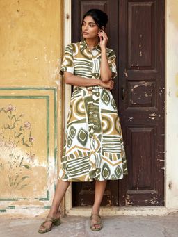max - Multi-Color Printed Half Sleeves Dress