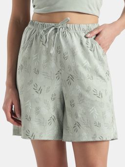 Jockey - RX10 Women Micro Modal Cotton Printed Shorts-London Fog (S)-Aqua Gray