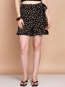 Saffe - Black Floral Shorts