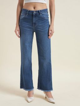Beatnik - Blue Solid/Plain High Waist Jeans