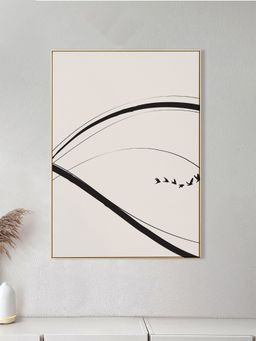 Nestroots - Modern Black And White Abstract Canvas Printed Wall Painting
