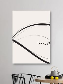 Nestroots - Modern Black And White Abstract Canvas Printed Wall Painting