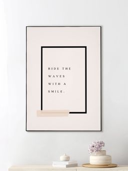 Nestroots - Smile And Ride The Waves Canvas Art Motivation Inspirational Wall Painting