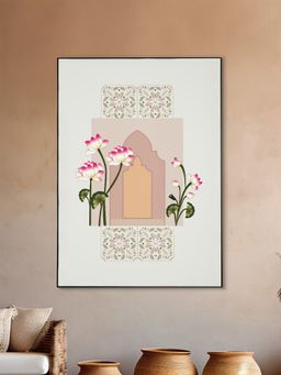 Nestroots - Tranquil Door And Floral Canvas Art Printed Wall Painting