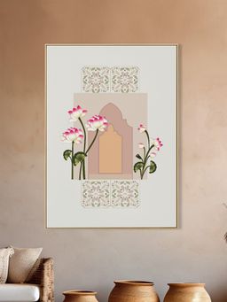 Nestroots - Tranquil Door And Floral Canvas Art Printed Wall Painting