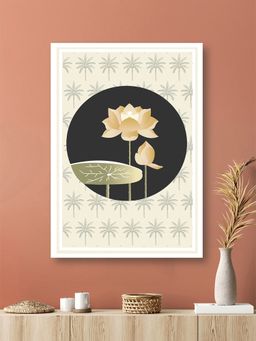 Nestroots - Gold Lotus Canvas Wall Art Printed Wall Painting