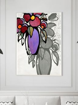 Nestroots - Vibrant Flower Vase Canvas Art Abstract Painting