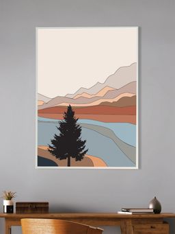 Nestroots - Serene Tree Mountains Canvas Art Print Wall Painting