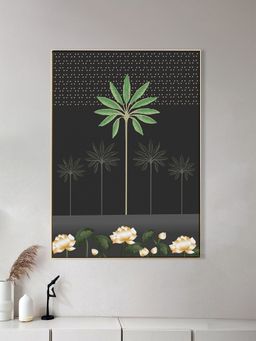 Nestroots - Monochrome Palm Tree Canvas Art Print Wall Painting