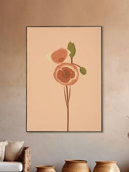 Nestroots - Bright Pink And Orange Floral Print Canvas Art Wall Painting