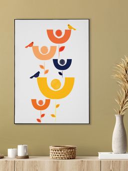 Nestroots - Colorful Birds Abstract Canvas Print