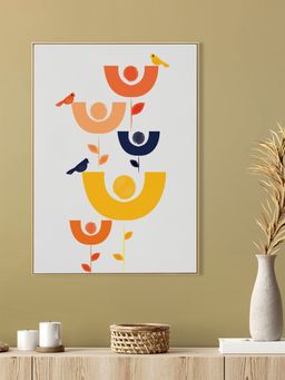 Nestroots - Colorful Birds Abstract Canvas Print