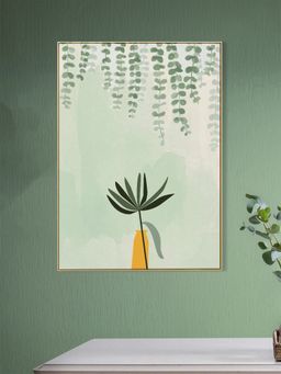 Nestroots - Green Plant In Yellow Vase Canvas Wall Painting