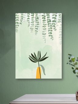 Nestroots - Green Plant In Yellow Vase Canvas Wall Painting