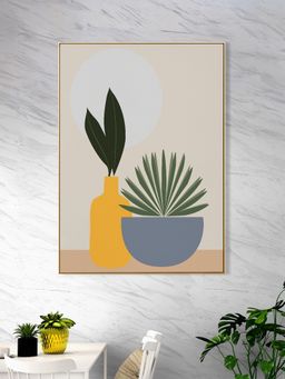 Nestroots - Graceful Plant And Elegant Vase Canvas Wall Painting