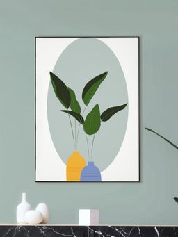 Nestroots - Tranquil Green Plant Vase Art Canvas Wall Painting