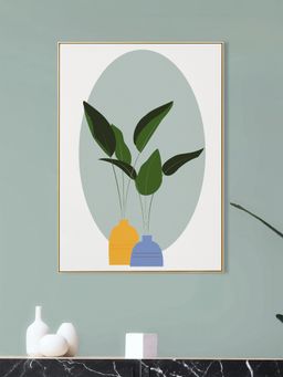 Nestroots - Tranquil Green Plant Vase Art Canvas Wall Painting