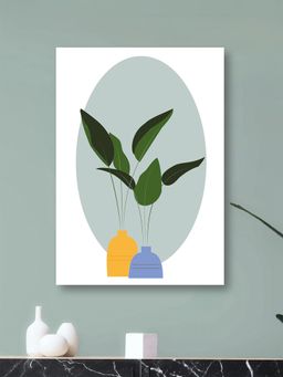 Nestroots - Tranquil Green Plant Vase Art Canvas Wall Painting