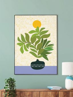 Nestroots - Serene Sunlit Plant Art Canvas Wall Painting