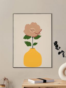 Nestroots - Vibrant Flower In Yellow Vase Canvas Wall Painting
