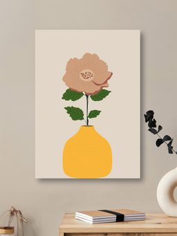 Nestroots - Vibrant Flower In Yellow Vase Canvas Wall Painting