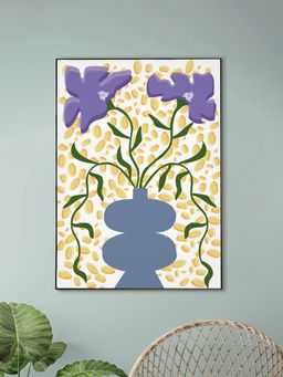 Nestroots - Purple Floral Vase Wall Art Canvas Wall Painting