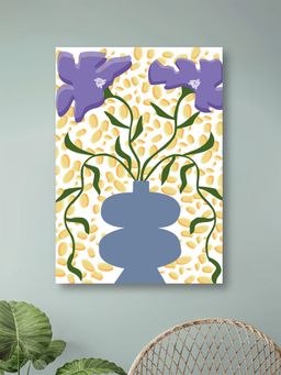 Nestroots - Purple Floral Vase Wall Art Canvas Wall Painting