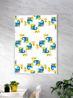 Nestroots - Blue And Orange Elephant Canvas Canvas Wall Painting