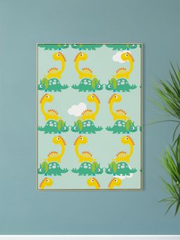 Nestroots - Playful Cartoon Dinosaur Canvas Art Canvas Wall Painting