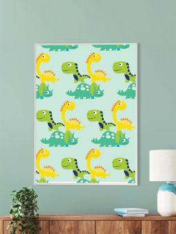 Nestroots - Colorful Dinosaur Pattern Canvas Art Canvas Wall Painting