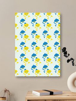 Nestroots - Blue And Yellow Fish Pattern Canvas Wall Painting