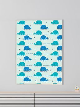 Nestroots - Striking Blue Whale Pattern Design Canvas Wall Painting