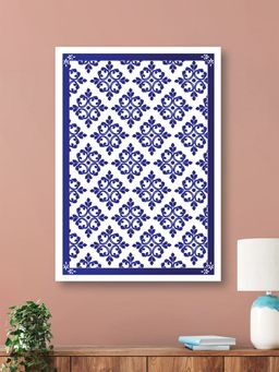 Nestroots - Elegant Blue And White Canvas Wall Painting
